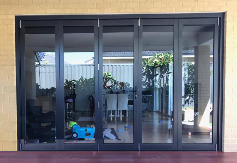5 door aluminium bi-fold door system perth