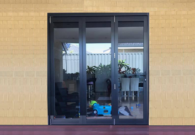 3 door aluminium bi-fold door configuration perth