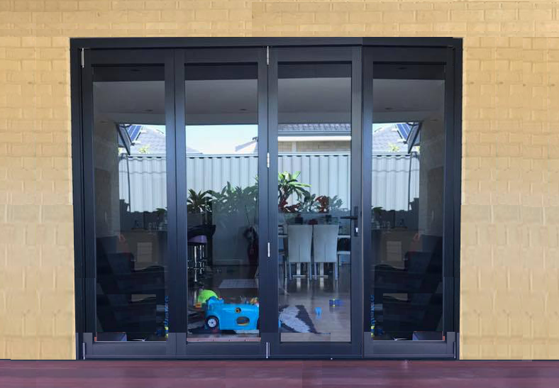 4 door aluminium bi-fold doors perth installation